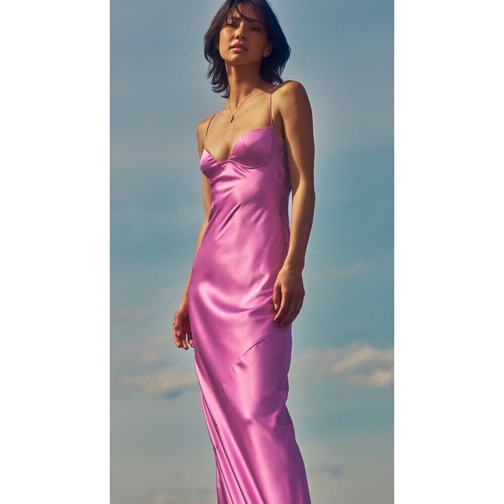 SER.O.YA Andie Silk Gown in Rose Bud New Womens Maxi Long Dress - Picture 16 of 16